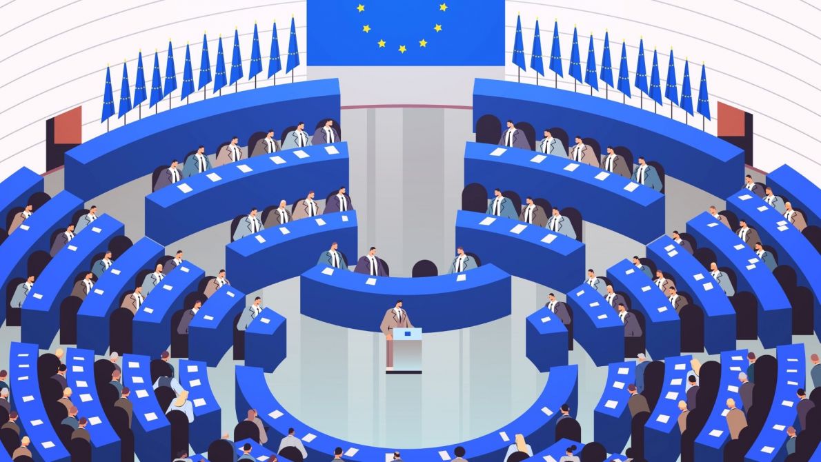 Illustration of EU parliament