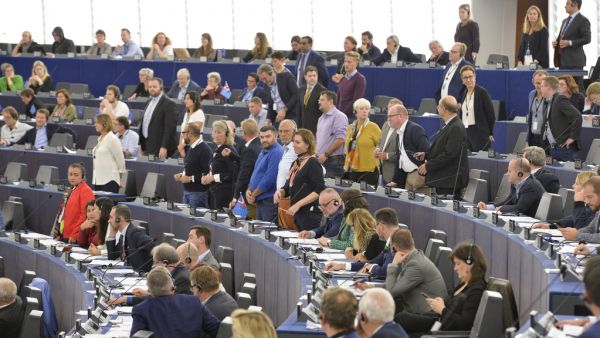 MEPs in the chamber of the European Parliament