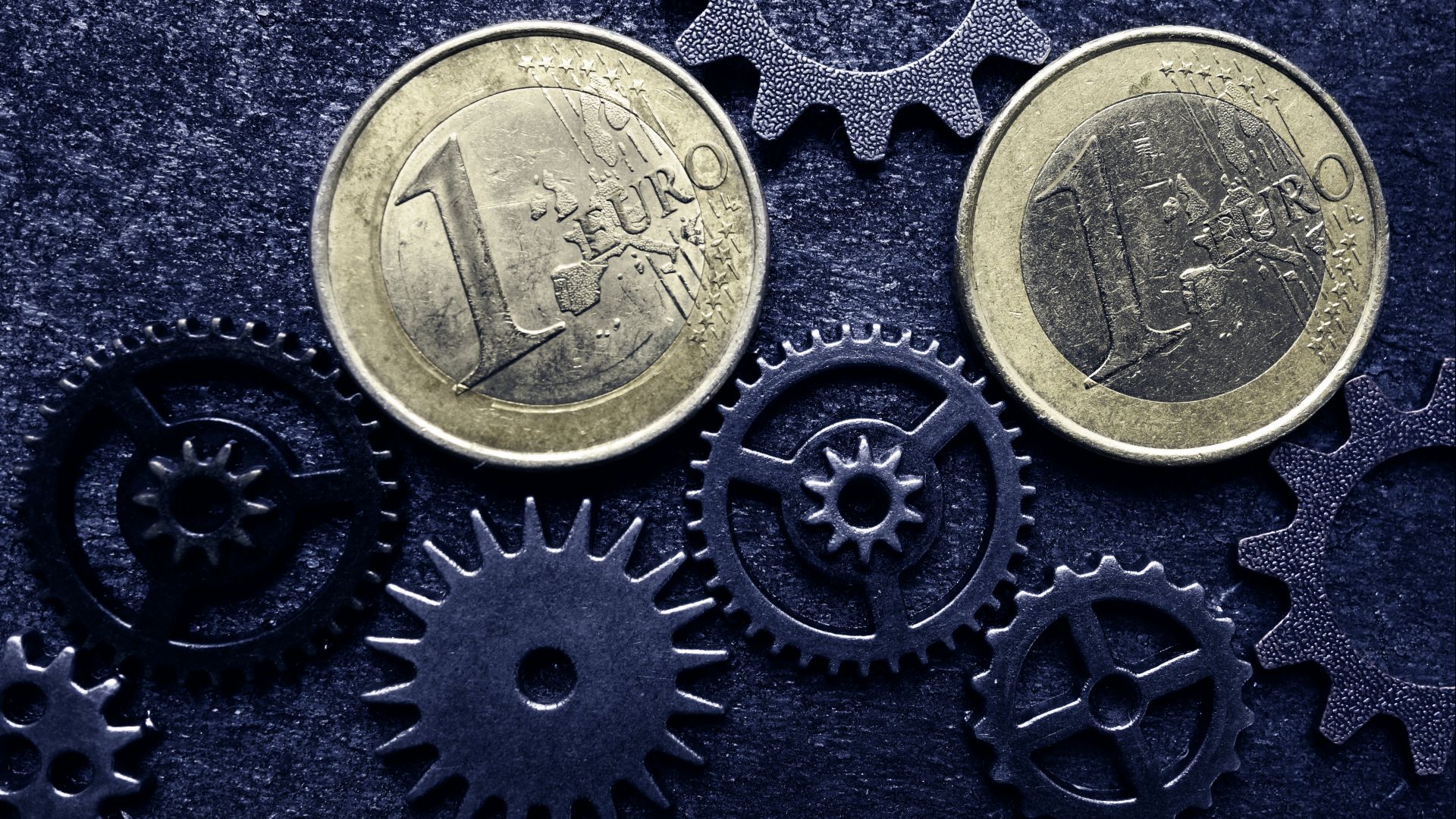 MMF Multiannual Financial Framework Budget - euro coins and cogs