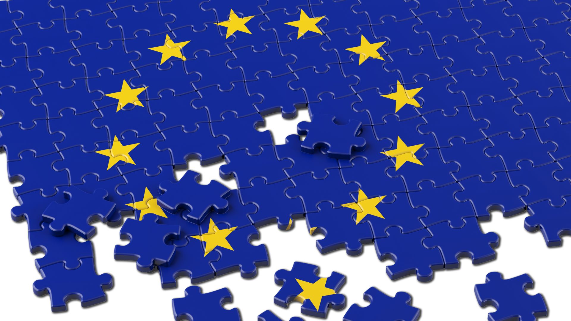 unfinished EU flag puzzle