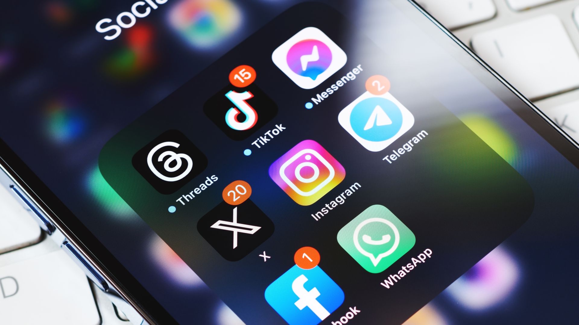 DSA social media icons on Iphone X Meta