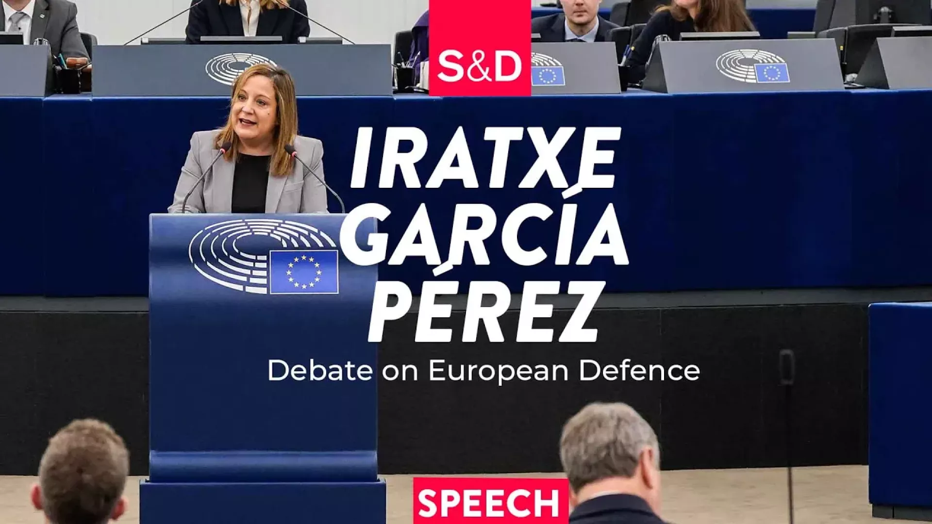 Iratxe Garcia in debate in European Parliament