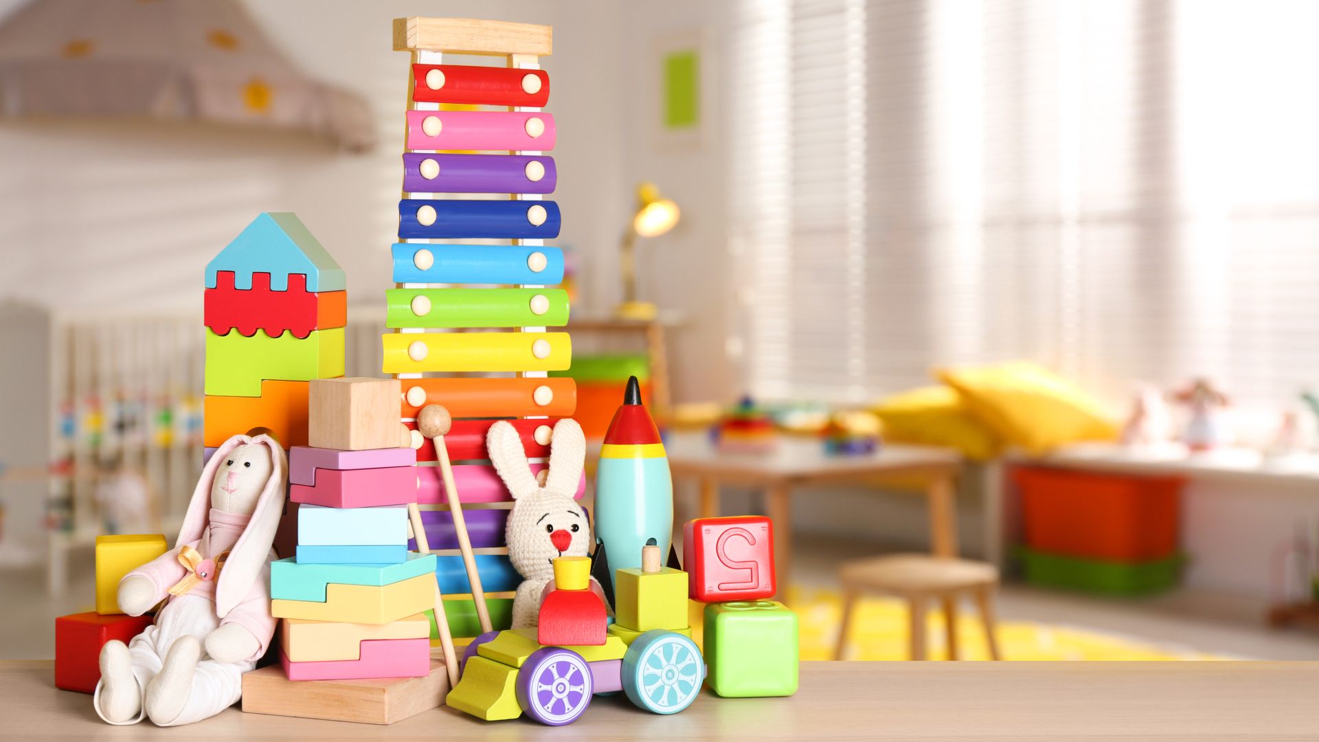 A variety of color kids toys