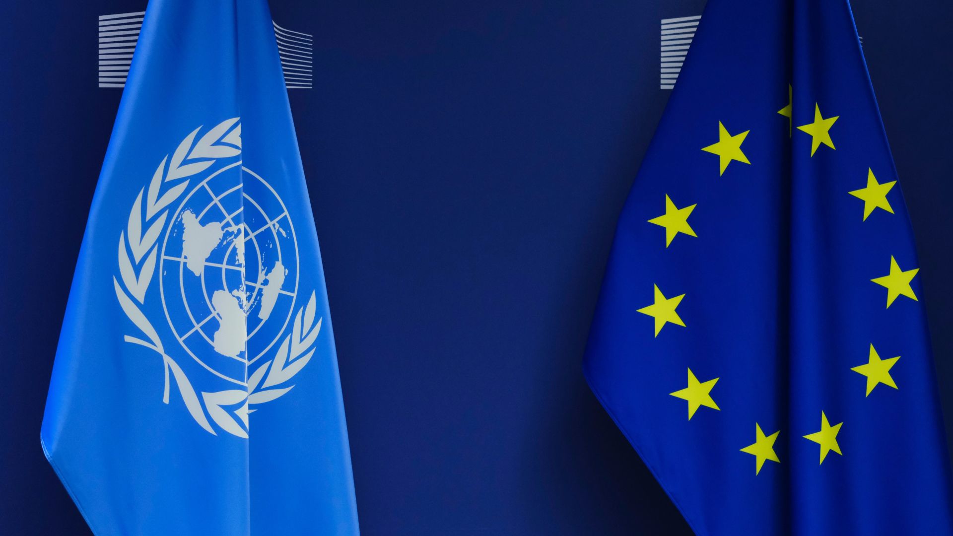 EU United Nations flags
