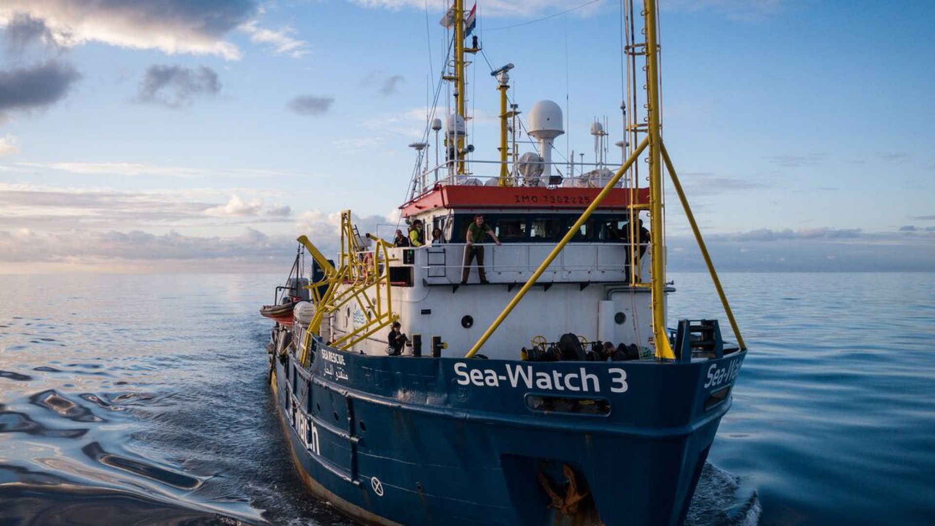 Sea Watch asylum boat in mediterranean