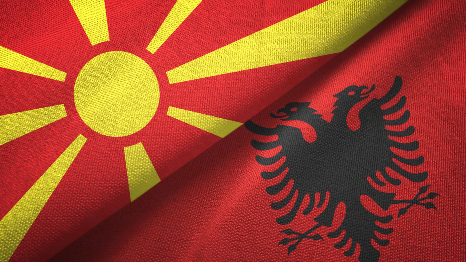 Albanian and North Macedonia flags