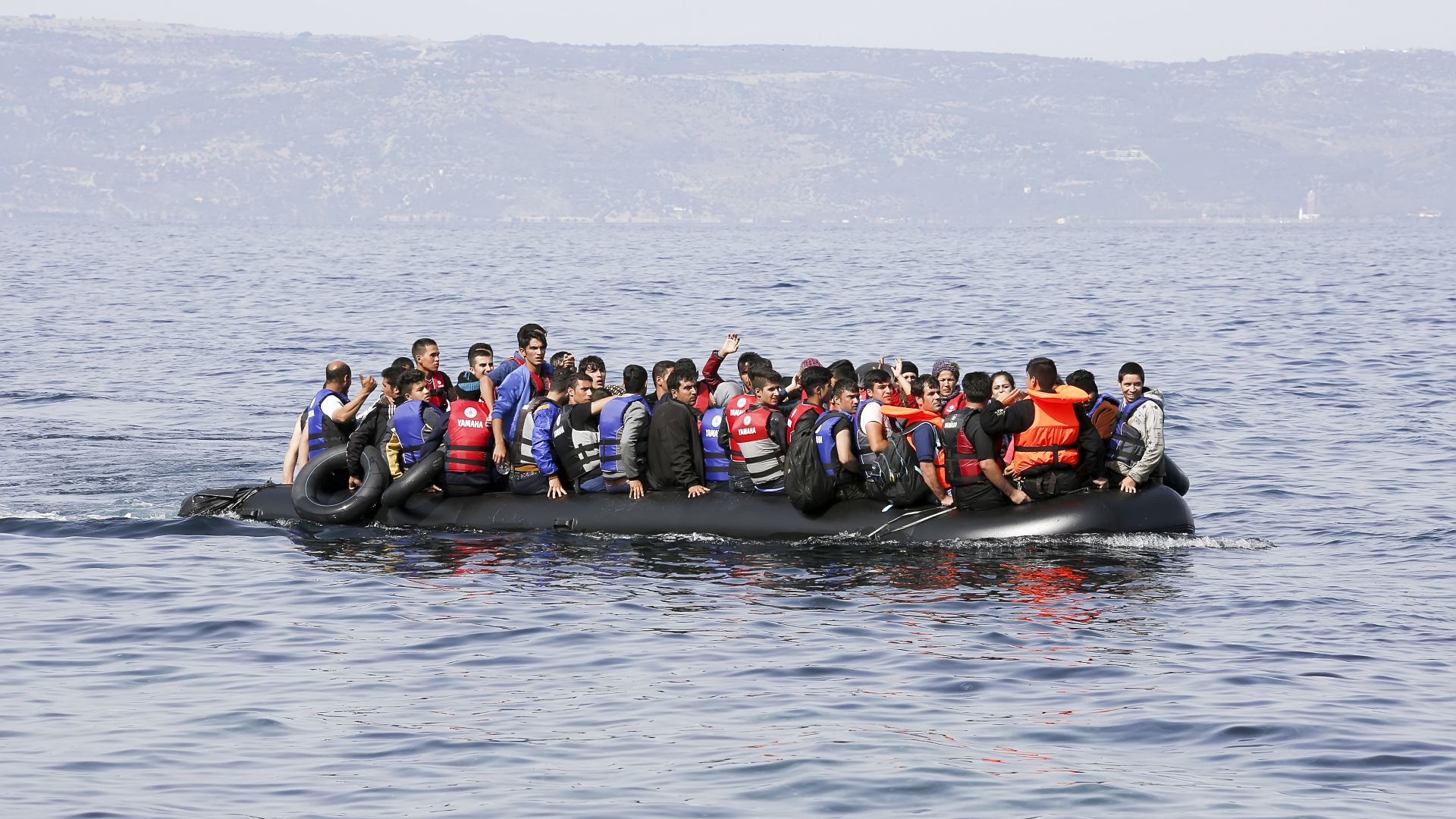 ship with migrants in mediterranean