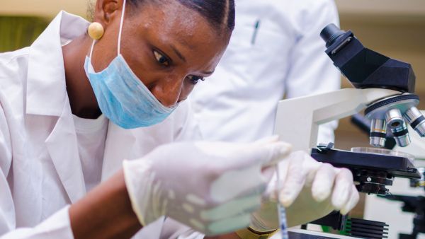 Researchers in a lab