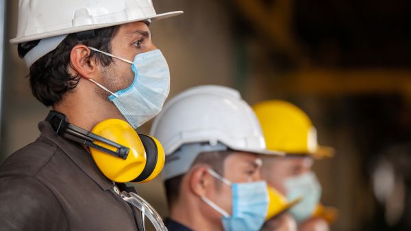 Workers at a factory