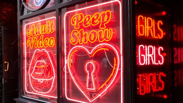 red light prostitution image neon lights