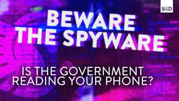 Image with text that says "Beware the spyware"