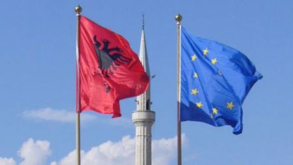 Albania EU flags