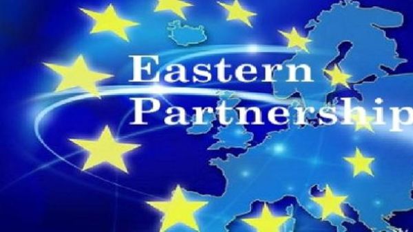 EU flag and words Eastern partnership