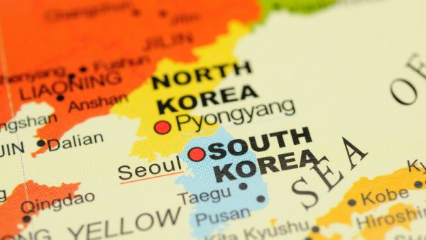 North Korea map North Korea and South Korea on the map