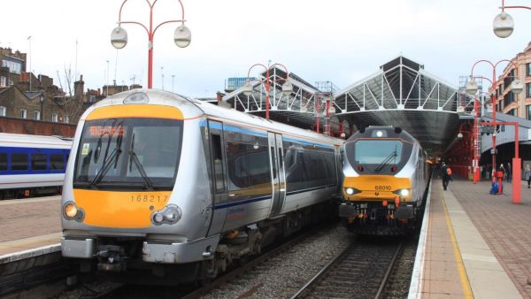 2 trains at a station