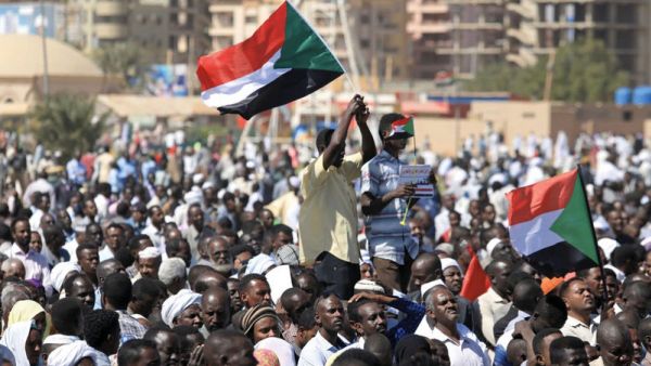 Protesters in Sudan