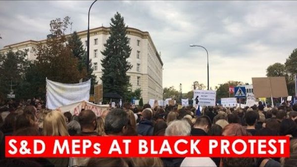 Sylvia Kaufmann, Birgit Sippel and Joseph Weidenholzer at Black Protest in Warsaw