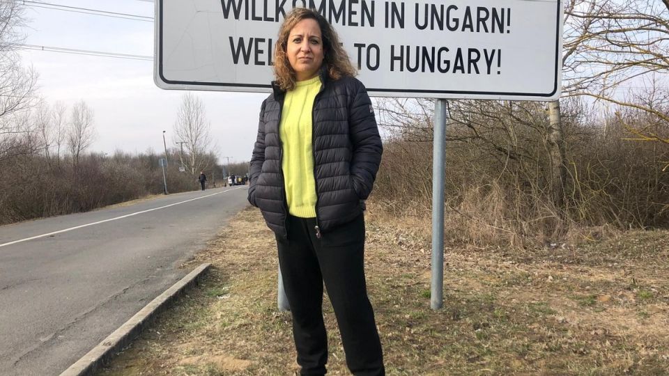 Iratxe Garcia visiting the Hungarian border to see where thousands of Ukrainian refugees are crossing 3 March 22